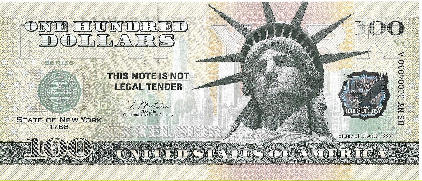 USA 100 Dolarów 2022 New York Commemorative Dollar