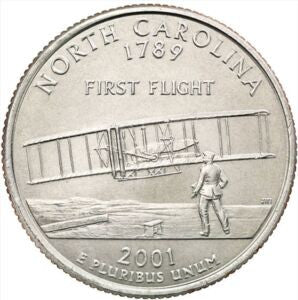 USA 25 centów / ćwiartka 2001  Karolina Północna