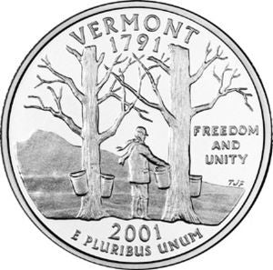 USA 25 centów / ćwiartka 2001   Vermont