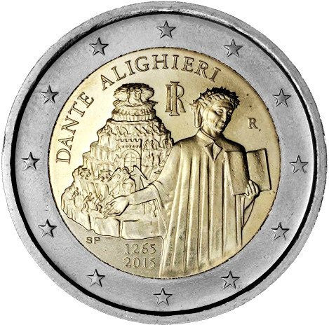 Włochy 2 euro 2015 750 rocznica urodzin Dantego Alighieri