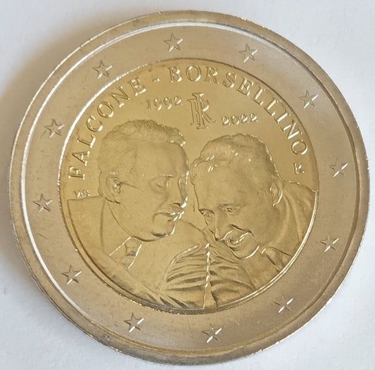 Włochy 2 euro 2022 30. rocznica śmierci sędziów Giovanniego Falcone'a i Paolo Borsellino