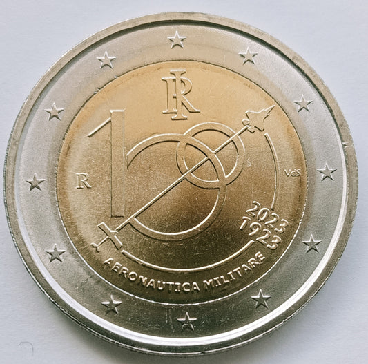 Włochy 2 euro 2023 Setna rocznica Sił Powietrznych